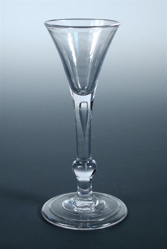 Lot 64 - A mid 18th century Kit-Kat type wine glass