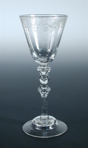 Lot 72 - A mid 18th century Newcastle light baluster glass