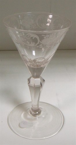 Lot 75 - An 18th century European soda wine glass