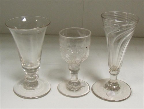 Lot 76 - Two ale glasses and a small wine glass