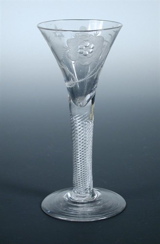 Lot 89 - A Jacobite air twist wine glass