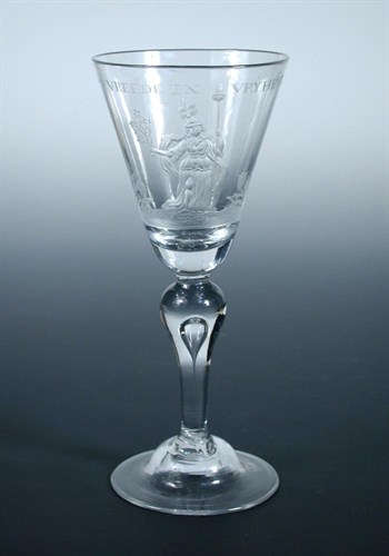 Lot 90 - An 18th century Dutch engraved 'Peace and Freedom' glass