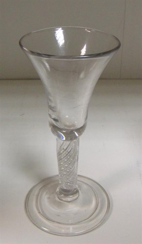 Lot 93 - A mid 18th century air twist wine glass