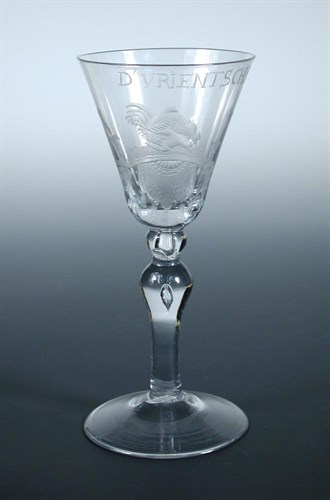 Lot 95 - A mid 18th century Dutch engraved anti Jacobite glass