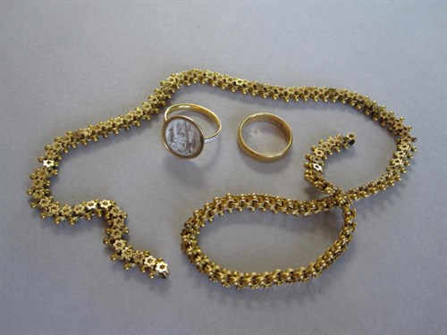 Lot 156 - A George III memorial ring together with two other 19th century items