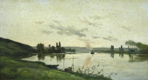 Lot 526 - Circle of Jean-Baptiste-Camille Corot (French, 1796-1875)