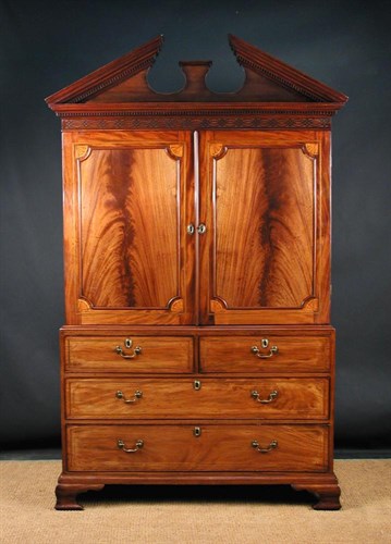 Lot 851 - A George III mahogany press, circa 1780