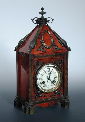Lot 775 - Howell James & Co, a tortoiseshell and mounted mantel clock circa 1900